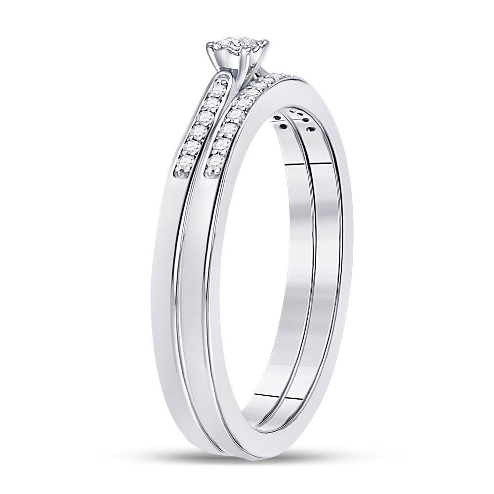Eternal Love 10kt White Gold Diamond Bridal Wedding Ring Band Set - Splendid Jewellery