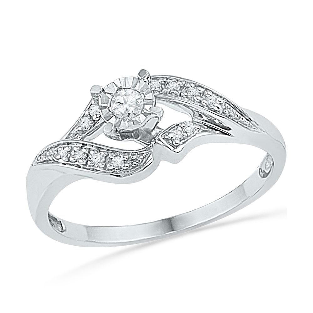 Eternal Love 10kt White Gold Round Diamond Solitaire Bridal Wedding Engagement Ring - Splendid Jewellery