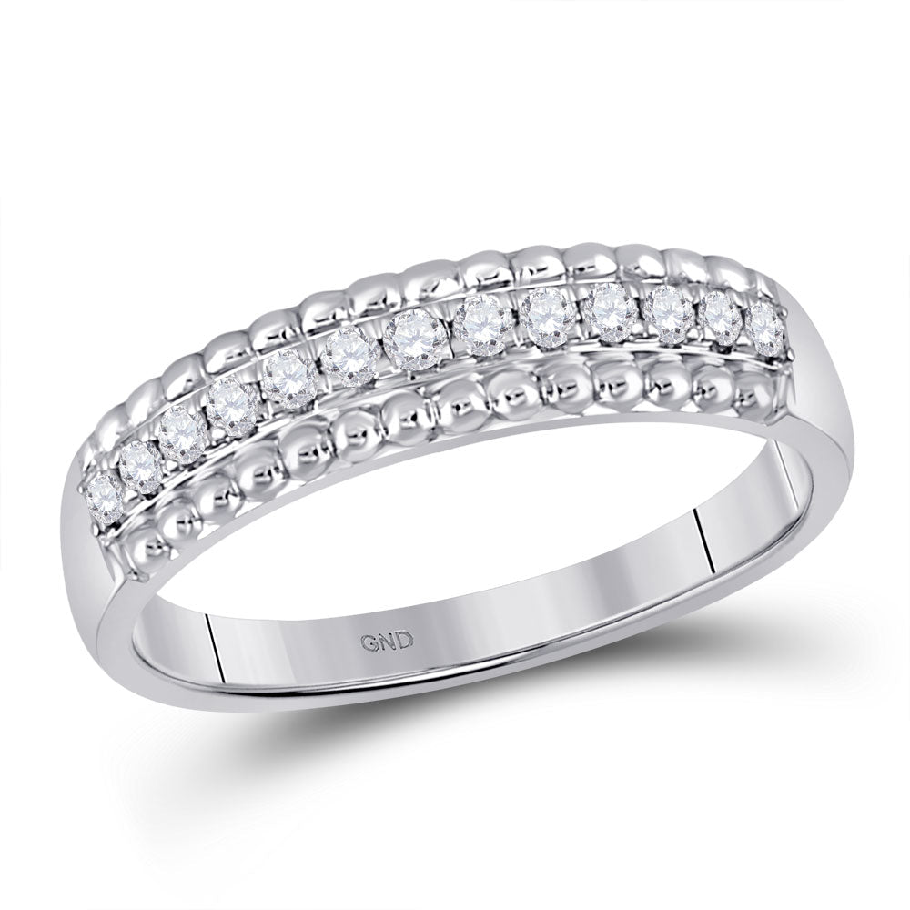 Eternal Love: 10kt White Gold Womens Round Diamond Wedding Anniversary Band 1/4 Cttw - Splendid Jewellery