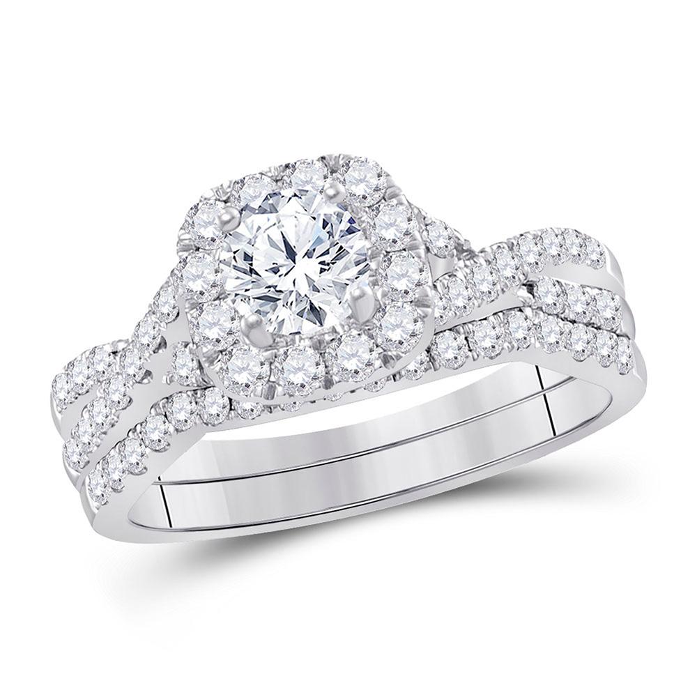Eternal Love 14kt White Gold Diamond Bridal Wedding Ring Band Set - Splendid Jewellery