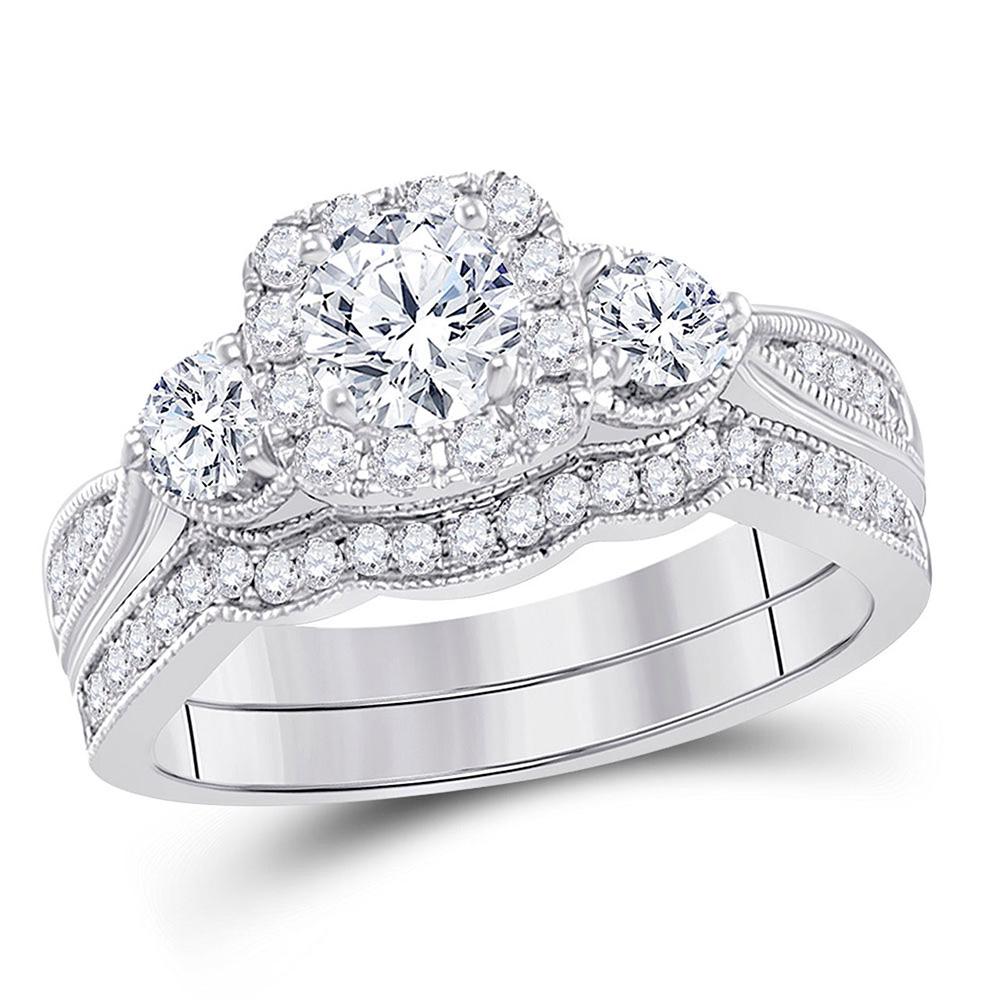 Eternal Radiance 1 Carat Diamond Wedding Ring Band Set in 14kt White Gold - Splendid Jewellery