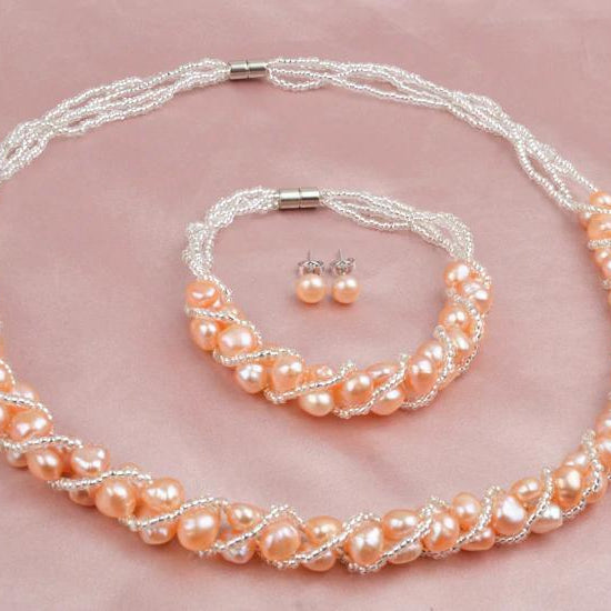 Genuine Freshwater Pearls Jewellery Set - Splendid Jewellery