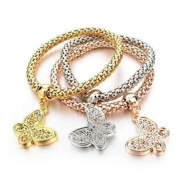 Gold Color Chain Bracelet Round Hollow Charm Bracelets - Splendid Jewellery