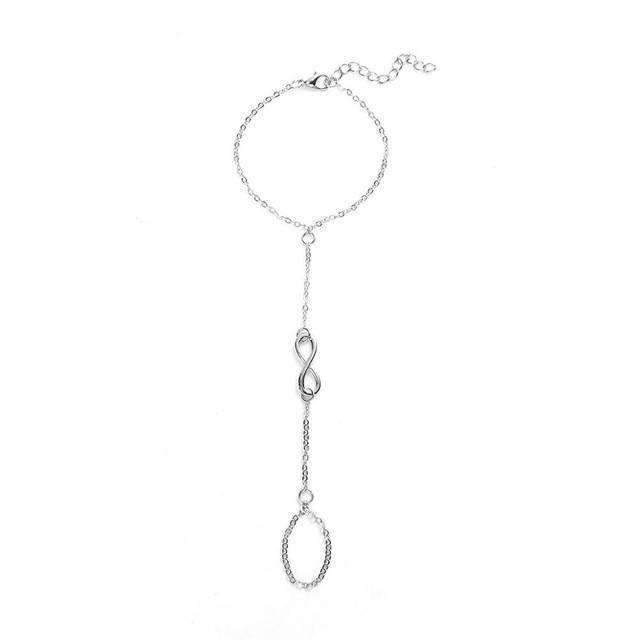 Infinity Symbol Hand Chain Gold/Silver Colour Bracelet - Splendid Jewellery
