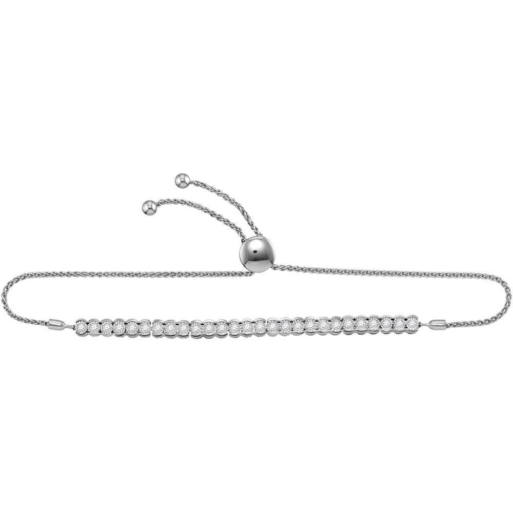 Luxurious White Gold Diamond Bolo Bracelet - 1 Carat Total Weight - Splendid Jewellery