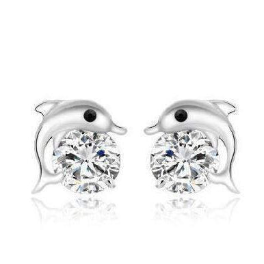 Magnetic Stud Earrings With Cubic Zirconia - Silver Jewellery - Buy Now - Splendid Jewellery