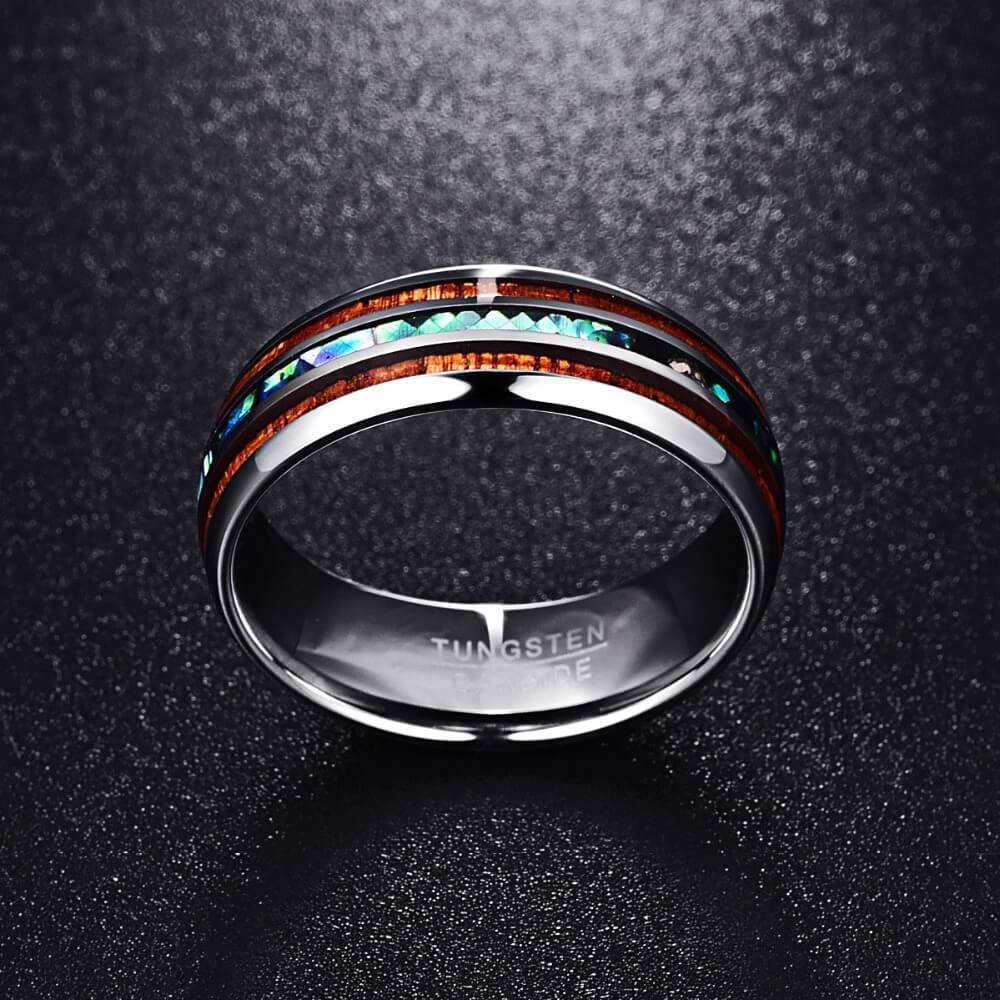 Masculine 8mm Tungsten Wedding Band Splendid Jewellery
