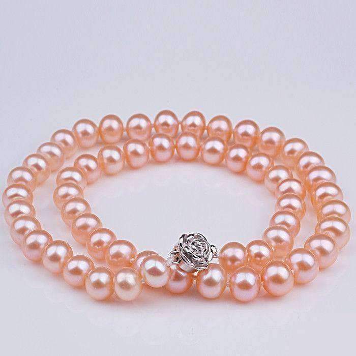 New 8mm Pink Freshwater Pearl Necklace - Splendid Jewellery