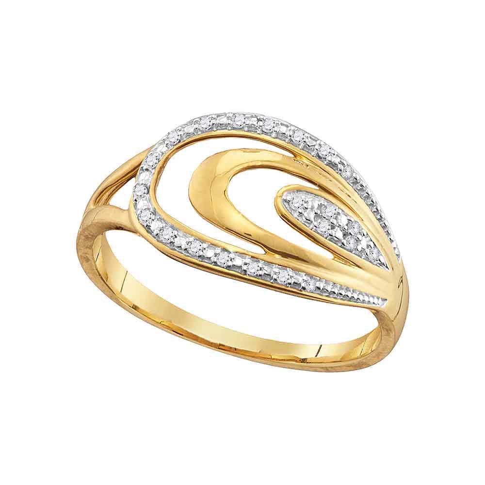 Radiant Elegance: 10kt Yellow Gold Womens Round Diamond Oval Fashion Ring - Splendid Jewellery