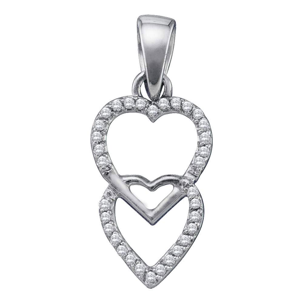 Radiant Love: 10kt White Gold Diamond Heart Pendant - Splendid Jewellery