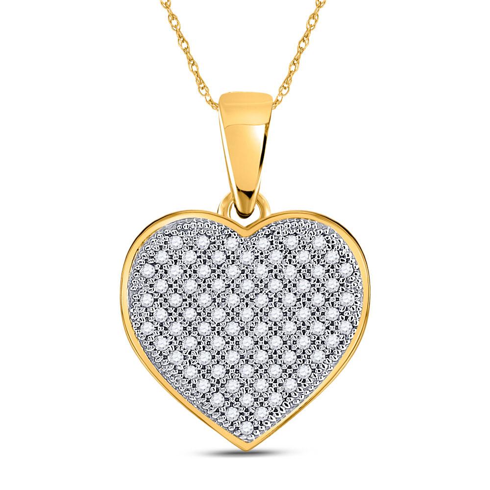 Radiant Love: 10kt Yellow Gold Diamond Heart Pendant - Splendid Jewellery