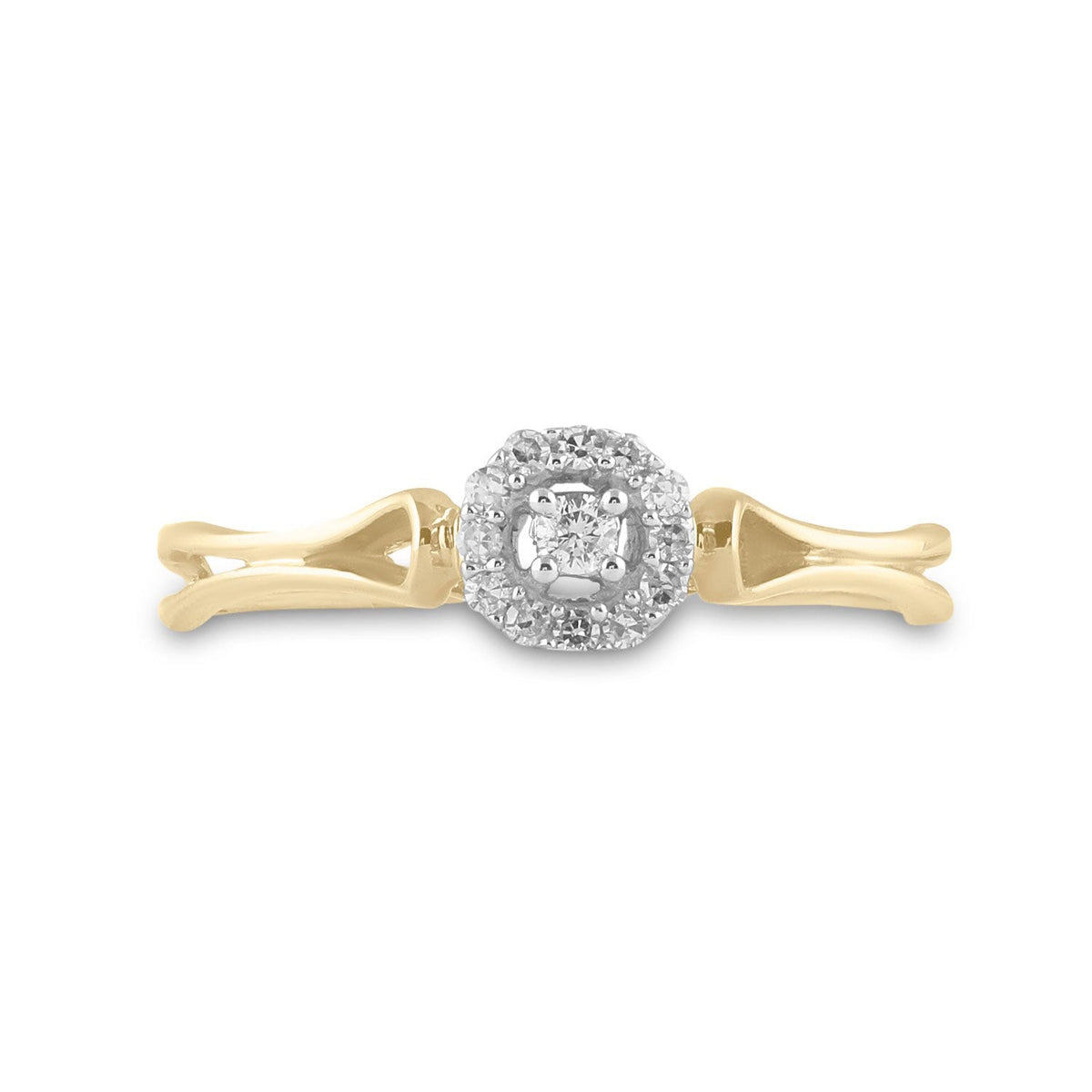 Radiant Love 10kt Yellow Gold Womens Round Diamond Solitaire Promise Ring - Splendid Jewellery