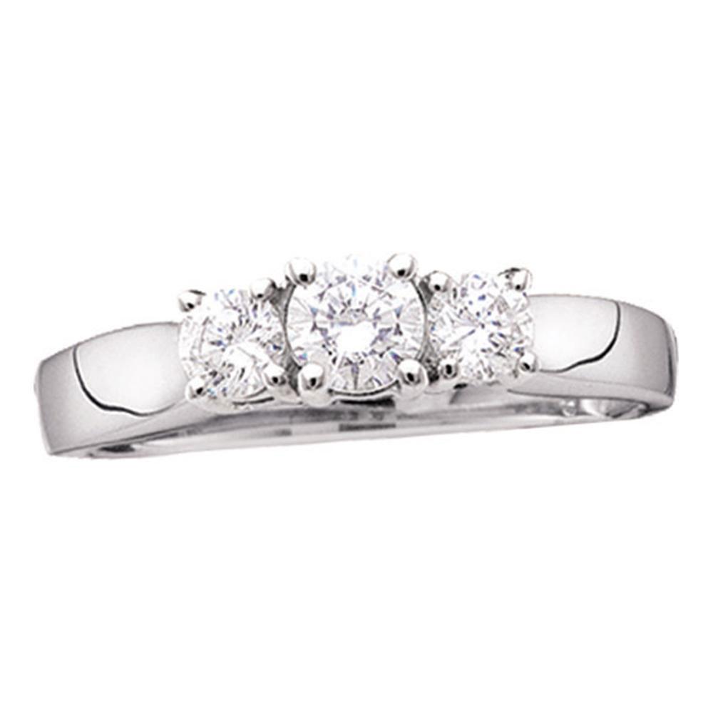 Radiant Love 14kt White Gold Diamond Trilogy Engagement Ring - Splendid Jewellery