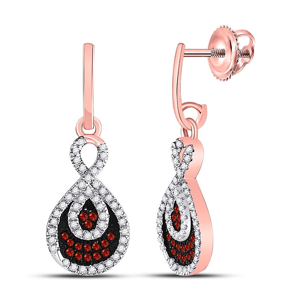 Radiant Red Diamond Teardrop Dangle Earrings - Splendid Jewellery