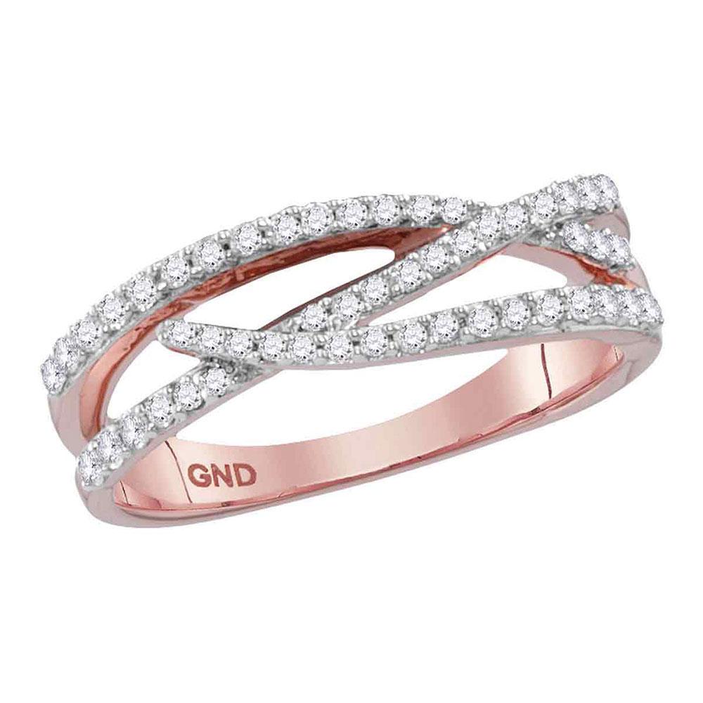 Radiant Rose Gold Diamond Crossover Woven Band Ring - Splendid Jewellery
