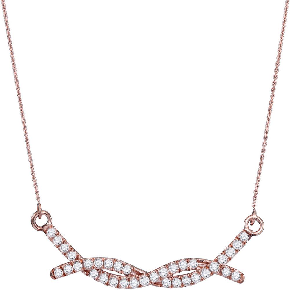 Radiant Rose Gold Diamond Twist Bar Necklace - A Captivating Masterpiece of Elegance - Splendid Jewellery