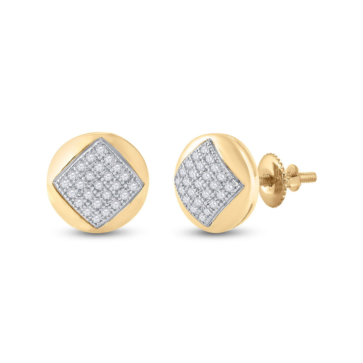 Radiant Splendor: 10kt Yellow Gold Diamond Cluster Earrings - Splendid Jewellery
