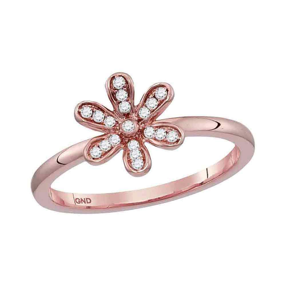 Rose Gold Floral Diamond Stackable Band: A Delicate Blossom of Elegance - Splendid Jewellery