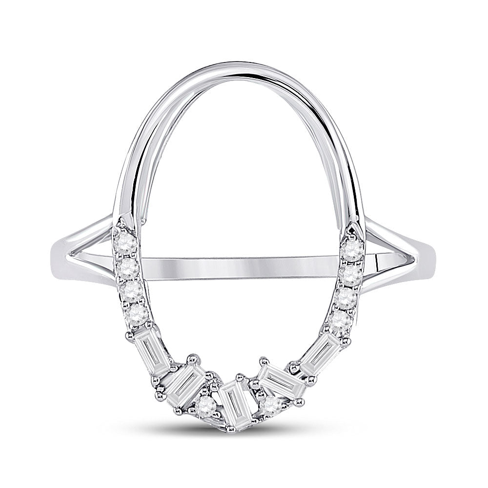 Scattered Brilliance: 14kt White Gold Oval Diamond Fashion Ring - Splendid Jewellery