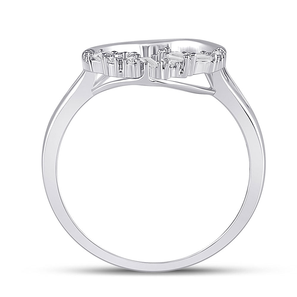 Scattered Brilliance: 14kt White Gold Oval Diamond Fashion Ring - Splendid Jewellery