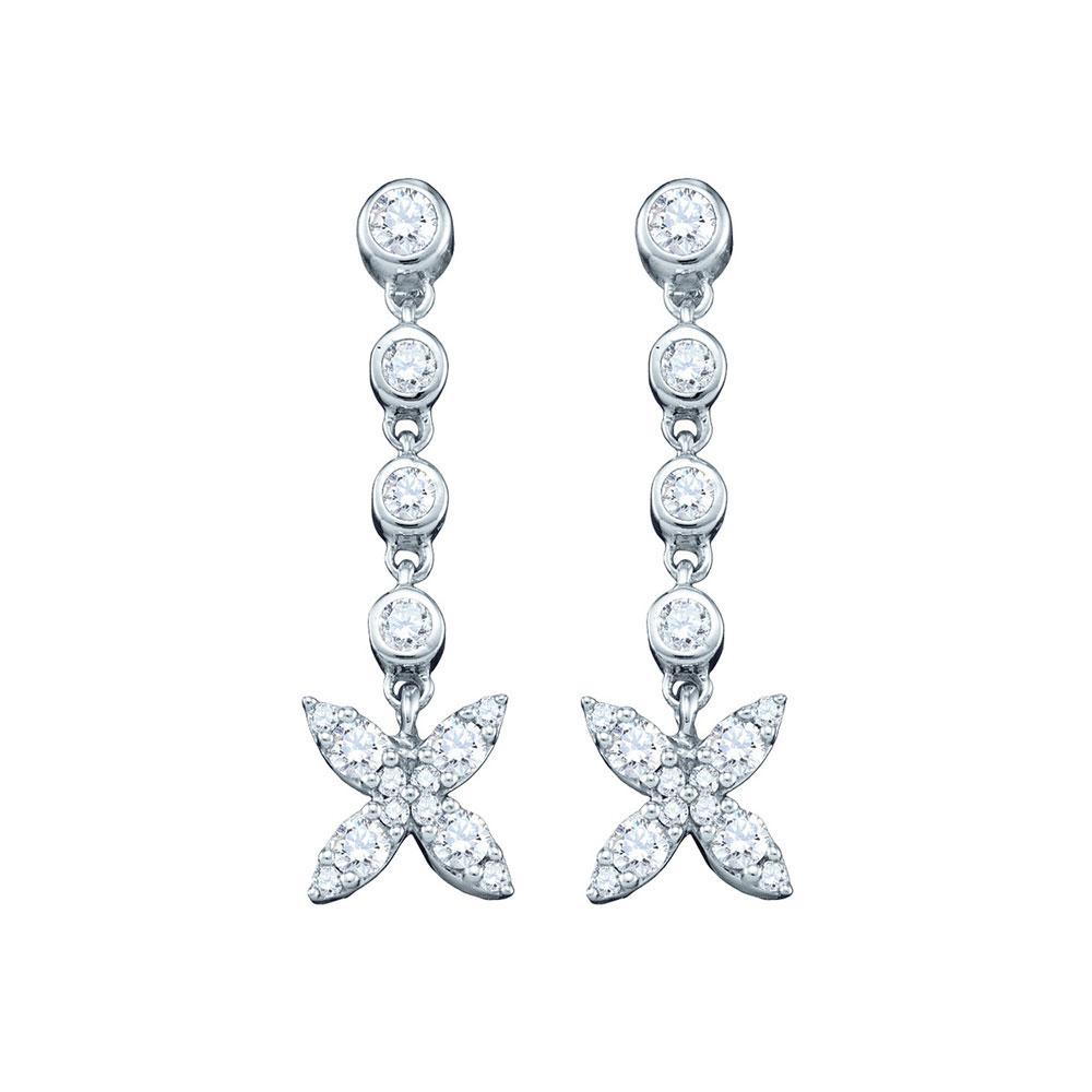 Sparkling Diamond Blossom Dangle Earrings - Splendid Jewellery