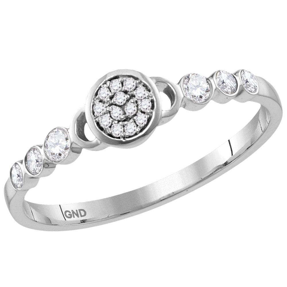 Sparkling Diamond Cluster Stackable Band Ring | 14kt White Gold Women's 1/6 Cttw | Splendid Jewellery - Splendid Jewellery