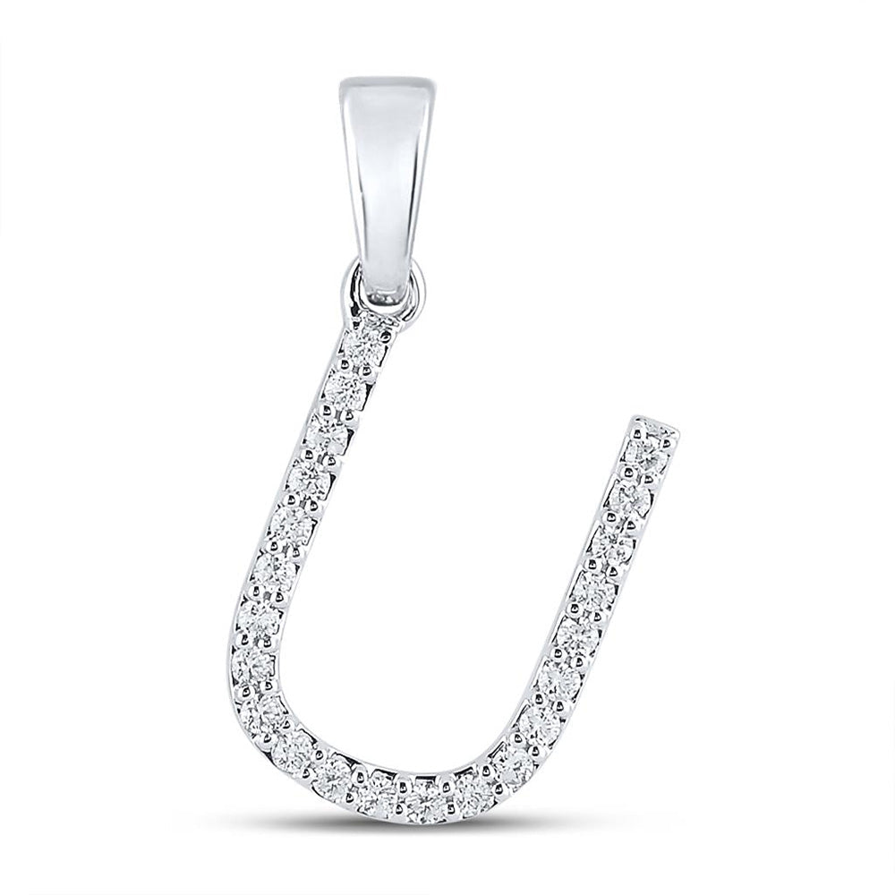 Sparkling Diamond Initial Pendant in 10kt White Gold - Splendid Jewellery