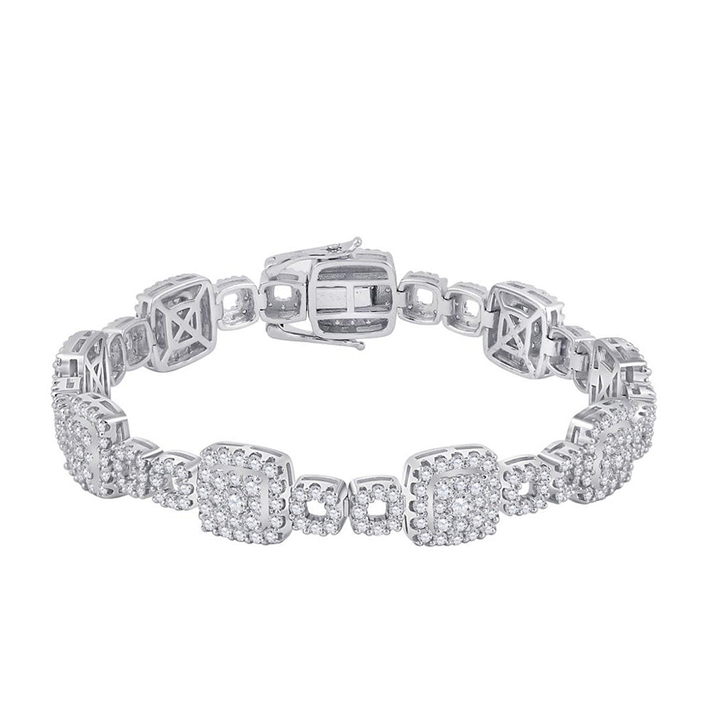 Sparkling Diamond Square Link Bracelet in 14kt White Gold - 5 - 3/4 Cttw - Splendid Jewellery