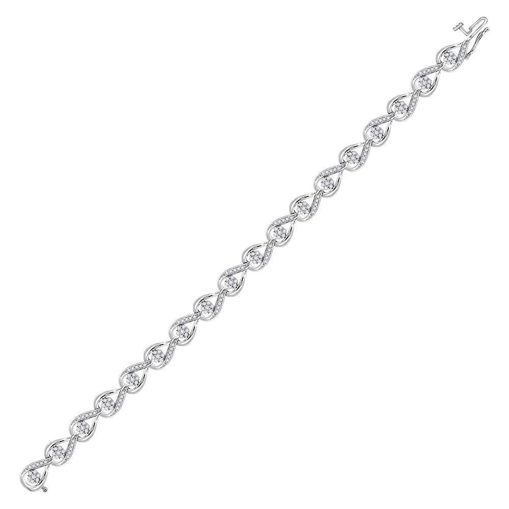 Sparkling Diamond Teardrop Cluster Bracelet in 10kt White Gold - 1 - 1/5 Cttw - Splendid Jewellery