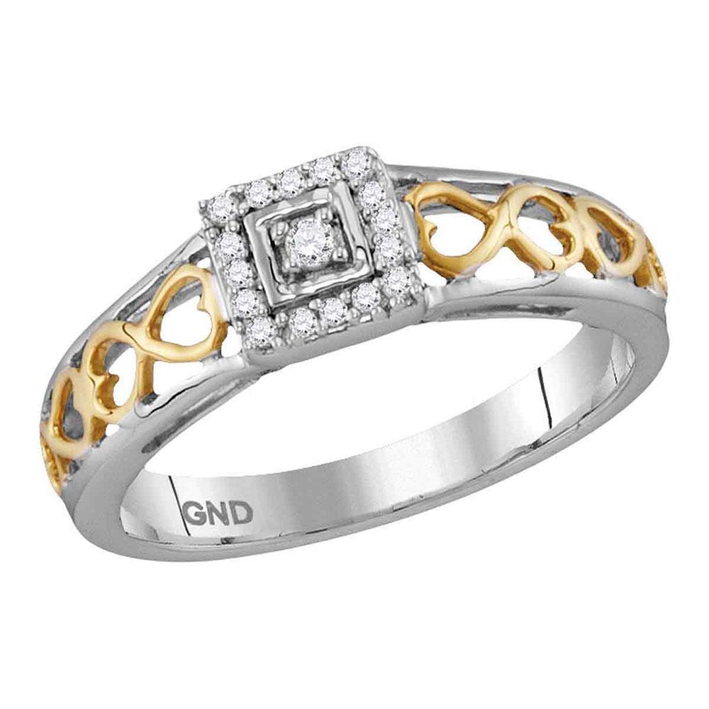 Sparkling Harmony: Two - Tone Gold Diamond Solitaire Bridal Wedding Ring - Splendid Jewellery