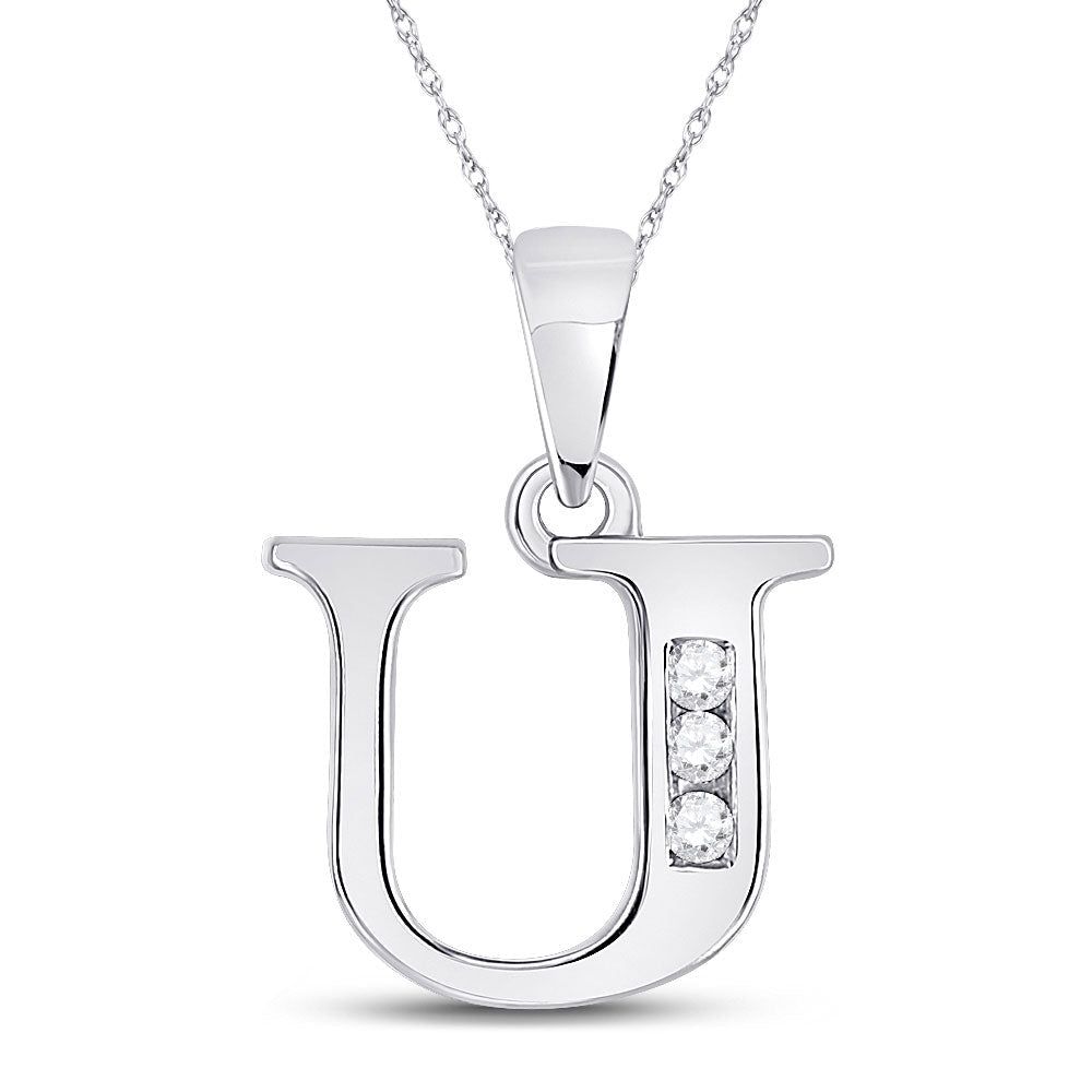 Sparkling Initial Diamond Pendant in 10kt White Gold - Personalized Elegance at Its Finest - Splendid Jewellery