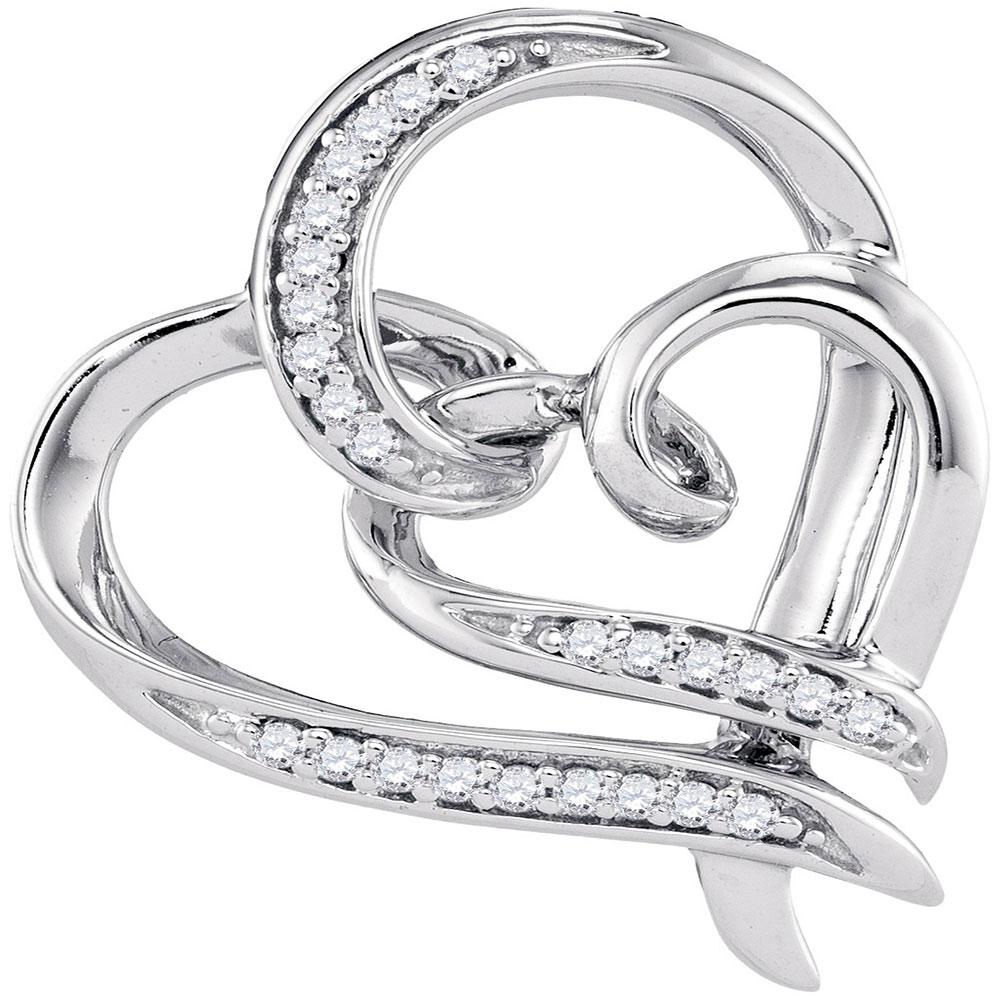 Sparkling Love: 10kt White Gold Diamond Heart Pendant - Splendid Jewellery