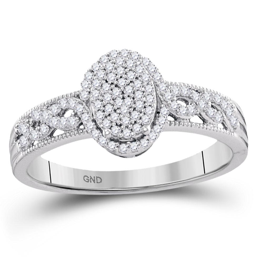 Sparkling Love: 10kt White Gold Diamond Twist Bridal Ring - Splendid Jewellery