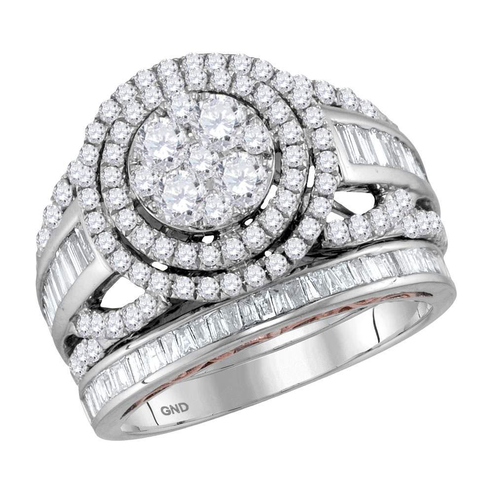 Sparkling Love Symphony | 14kt Two - tone Gold Diamond Bridal Wedding Ring Band Set 2 Cttw | Splendid Jewellery - Splendid Jewellery