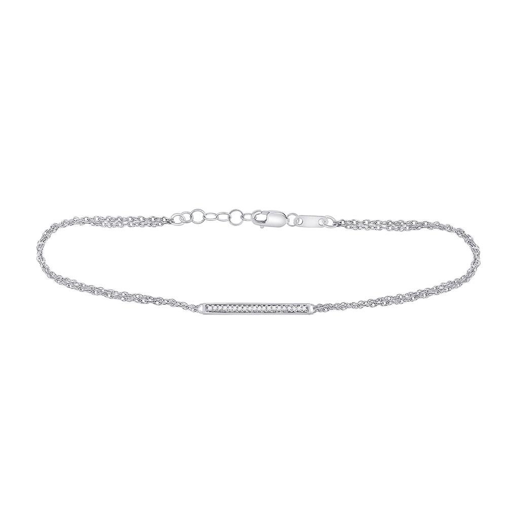 Sparkling Silver Diamond Bar Bracelet - Splendid Jewellery