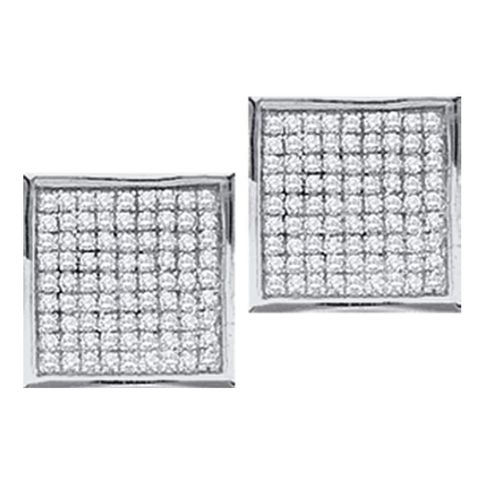 Sparkling Square Diamond Earrings in 10kt White Gold by Splendid Jewellery - Splendid Jewellery