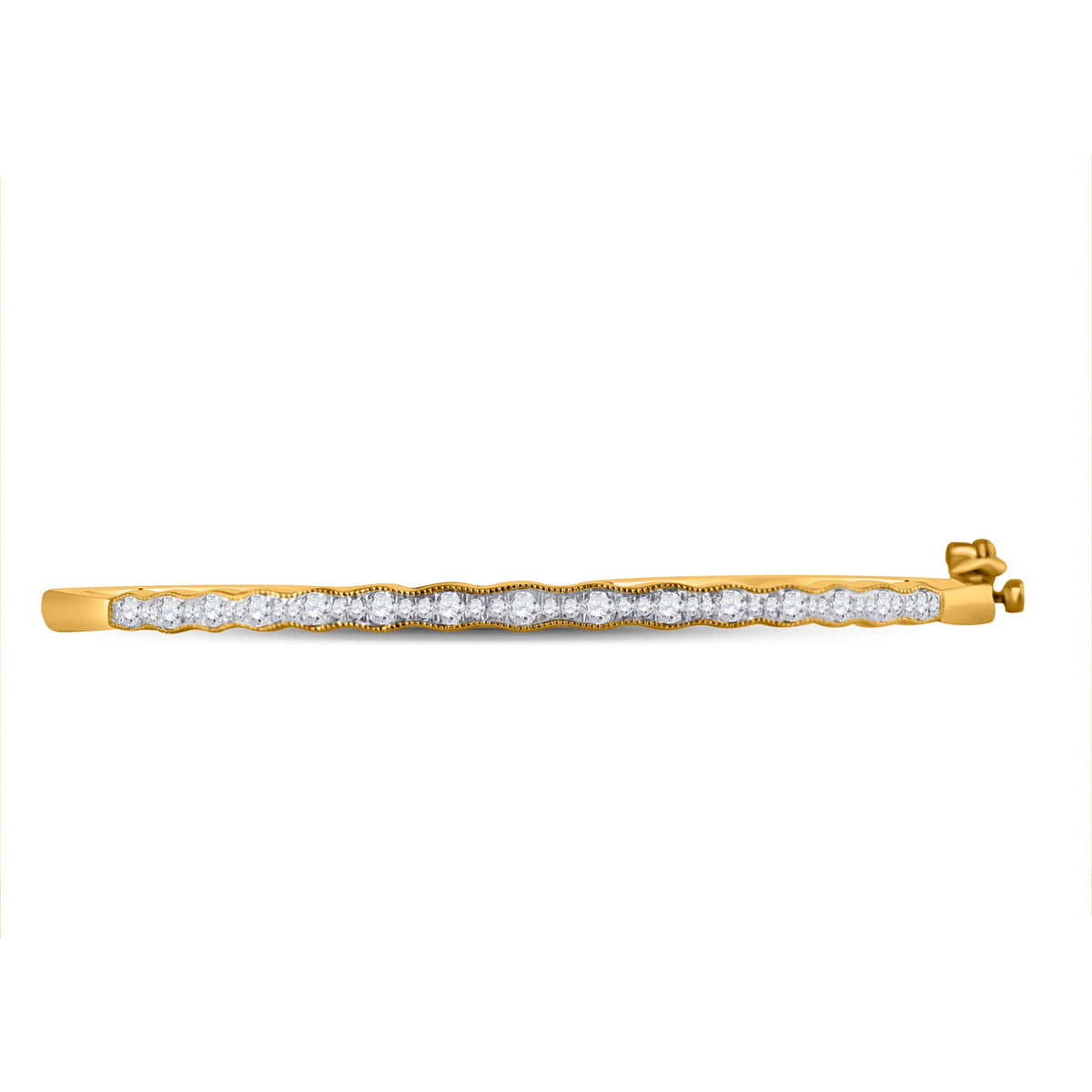 Sparkling Sunburst Diamond Bangle Bracelet in 10kt Yellow Gold (1/2 Cttw) - Splendid Jewellery