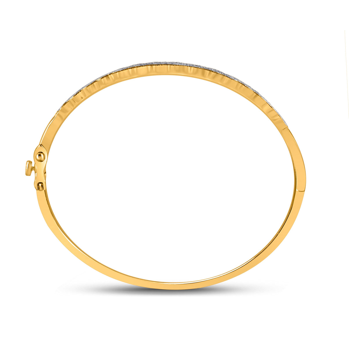 Sparkling Sunburst Diamond Bangle Bracelet in 10kt Yellow Gold (1/2 Cttw) - Splendid Jewellery