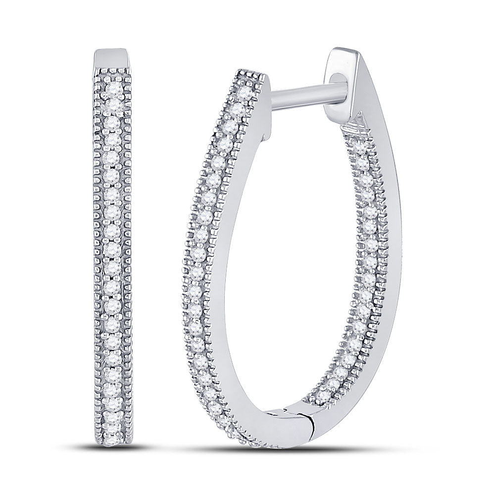 Splendid Jewellery 10kt White Gold Diamond Hoop Earrings - Splendid Jewellery