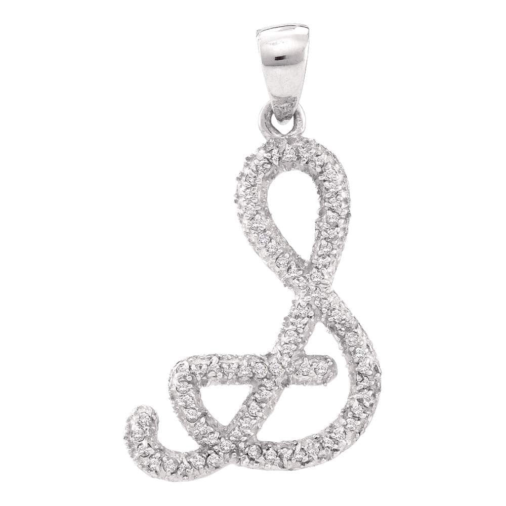 Splendid Jewellery 10kt White Gold Diamond Initial & Letter Pendant - Splendid Jewellery