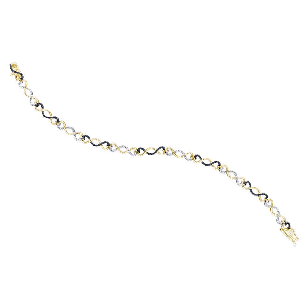 Splendid Jewellery Sterling Silver Black Diamond Infinity Bracelet - Splendid Jewellery