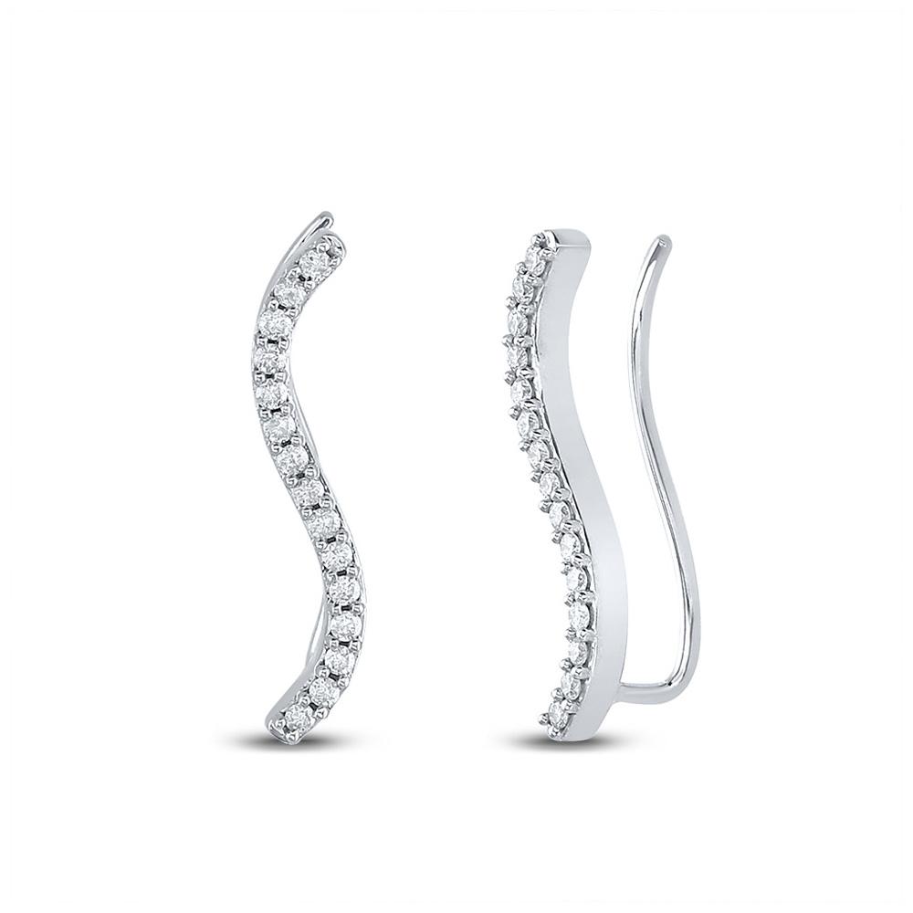 Splendid Jewellery Sterling Silver Diamond S - Shape Climber Earrings - Splendid Jewellery