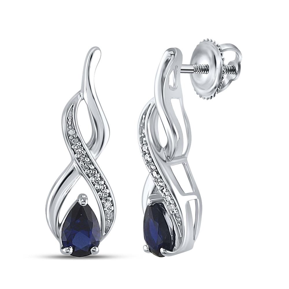 Splendid Jewellery's Sterling Silver Blue Sapphire and Diamond Elegance Earrings - Splendid Jewellery