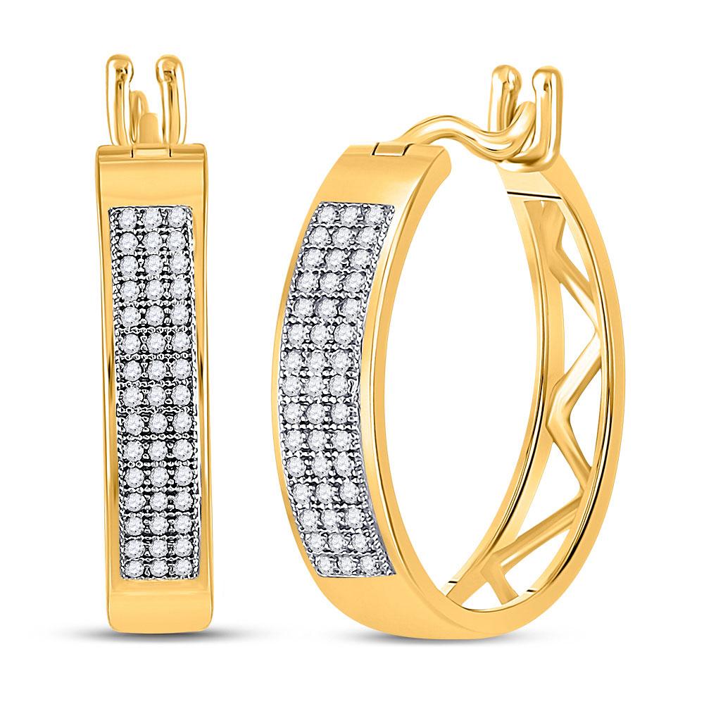 Splendid Jewellery's Triple Row Diamond Hoop Earrings - Splendid Jewellery
