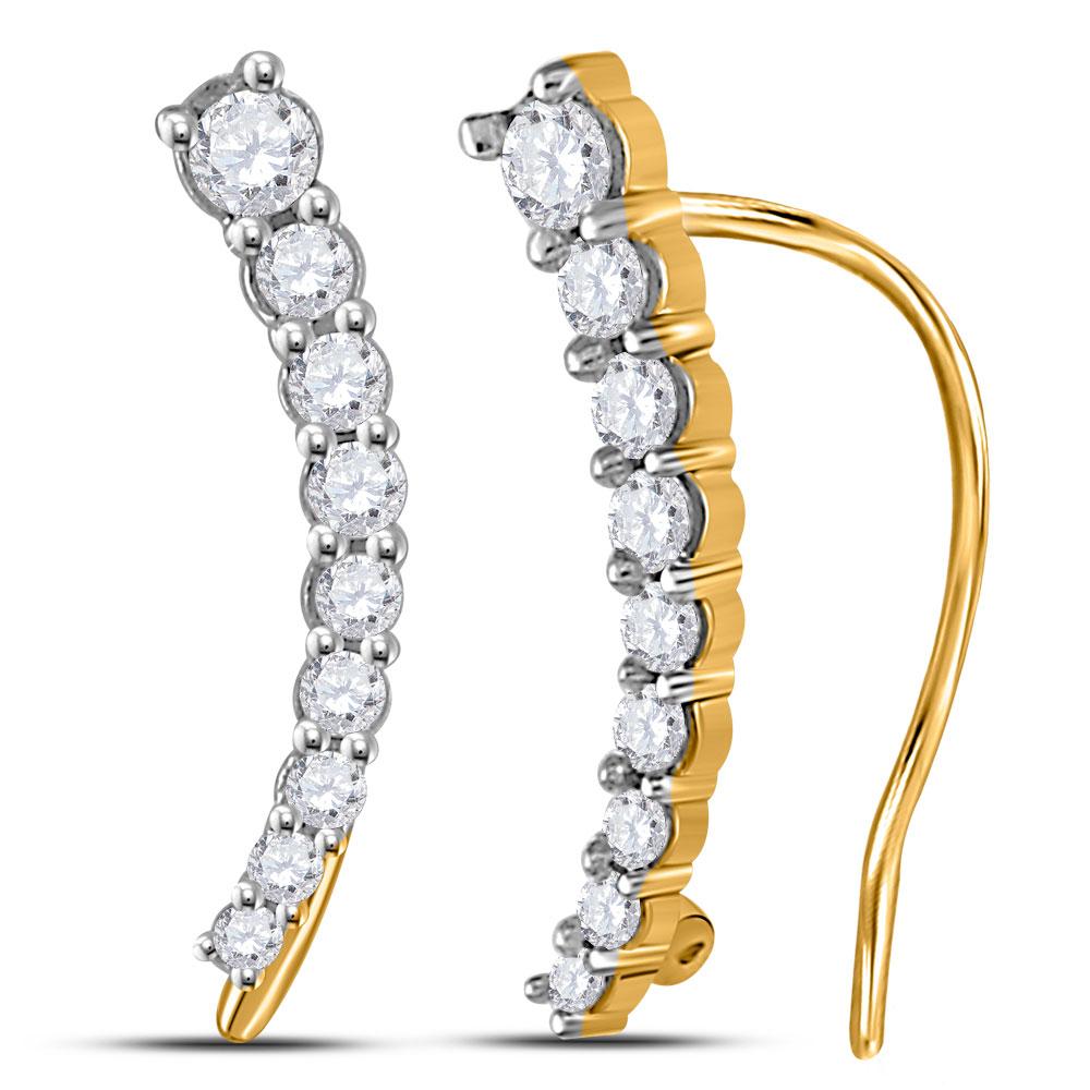 Splendid Journey of Diamonds: 10kt Yellow Gold Women's Climber Earrings - Splendid Jewellery