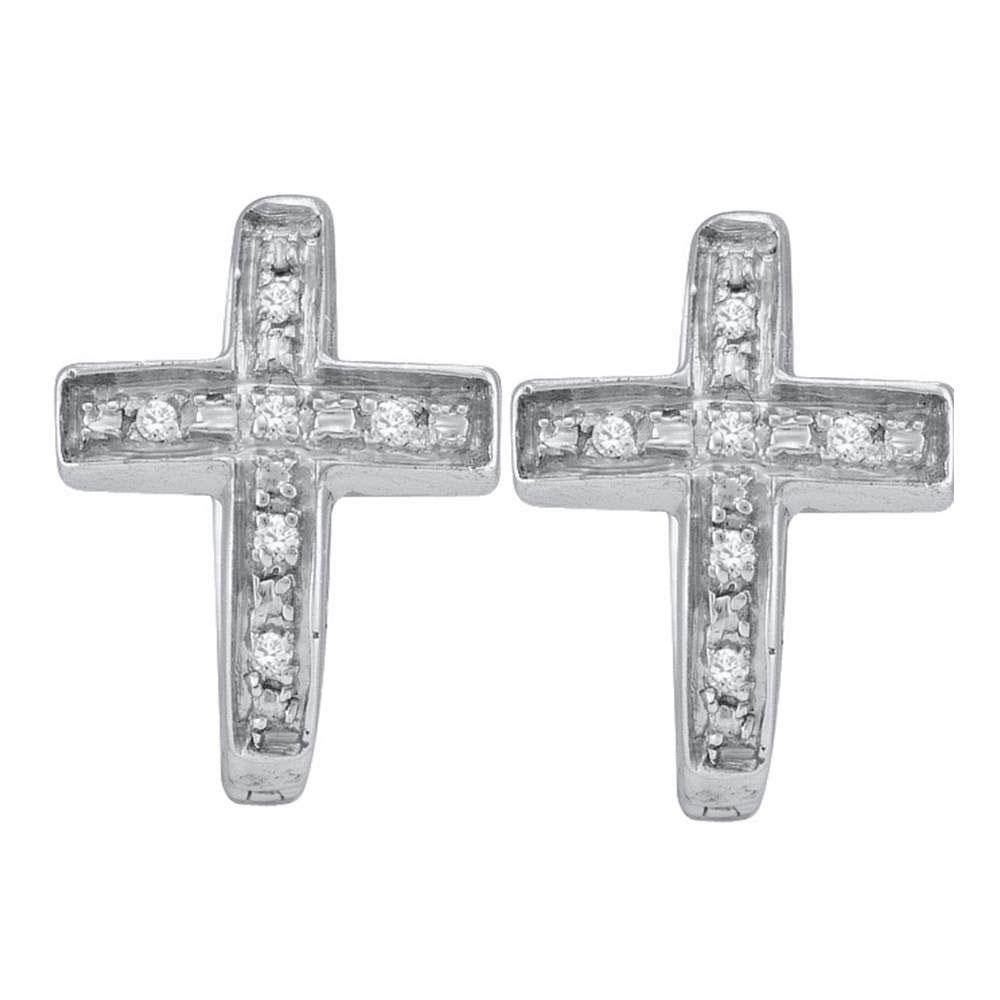 Sterling Silver Diamond Cross Huggie Hoop Earrings: A Symbolic Sparkle - Splendid Jewellery
