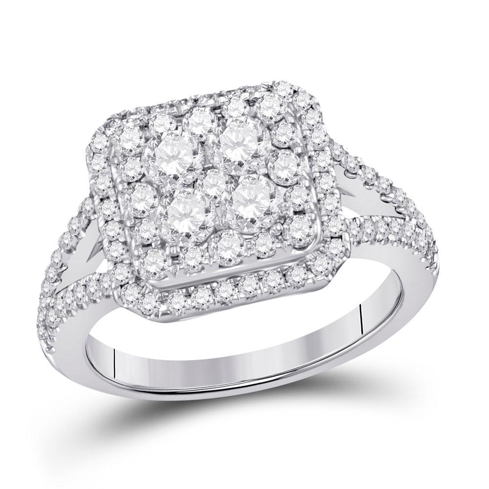 The Dazzling Brilliance 14kt White Gold Round Diamond Right Hand Cluster Ring - Splendid Jewellery