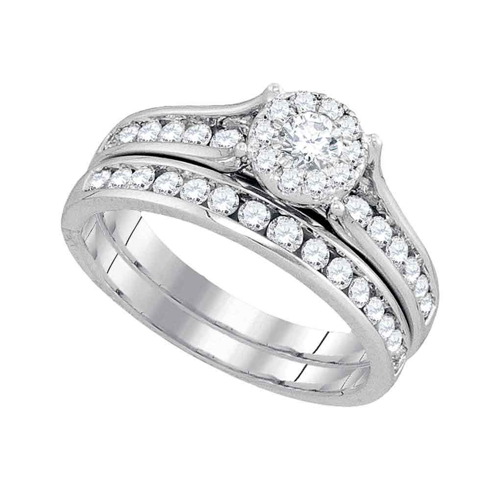 The Eternal Love 14kt White Gold Diamond Bridal Wedding Ring Band Set - Splendid Jewellery