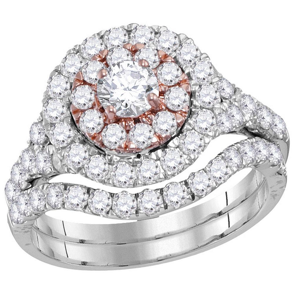 The Mesmerizing Two - Tone Gold Diamond Bridal Wedding Ring Band Set - Splendid Jewellery