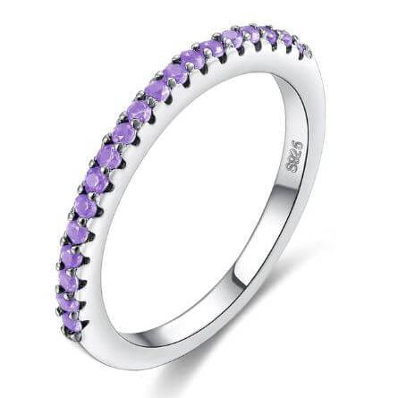 White Gold Plated Trendy 925 sterling silver stackable ring - Splendid Jewellery